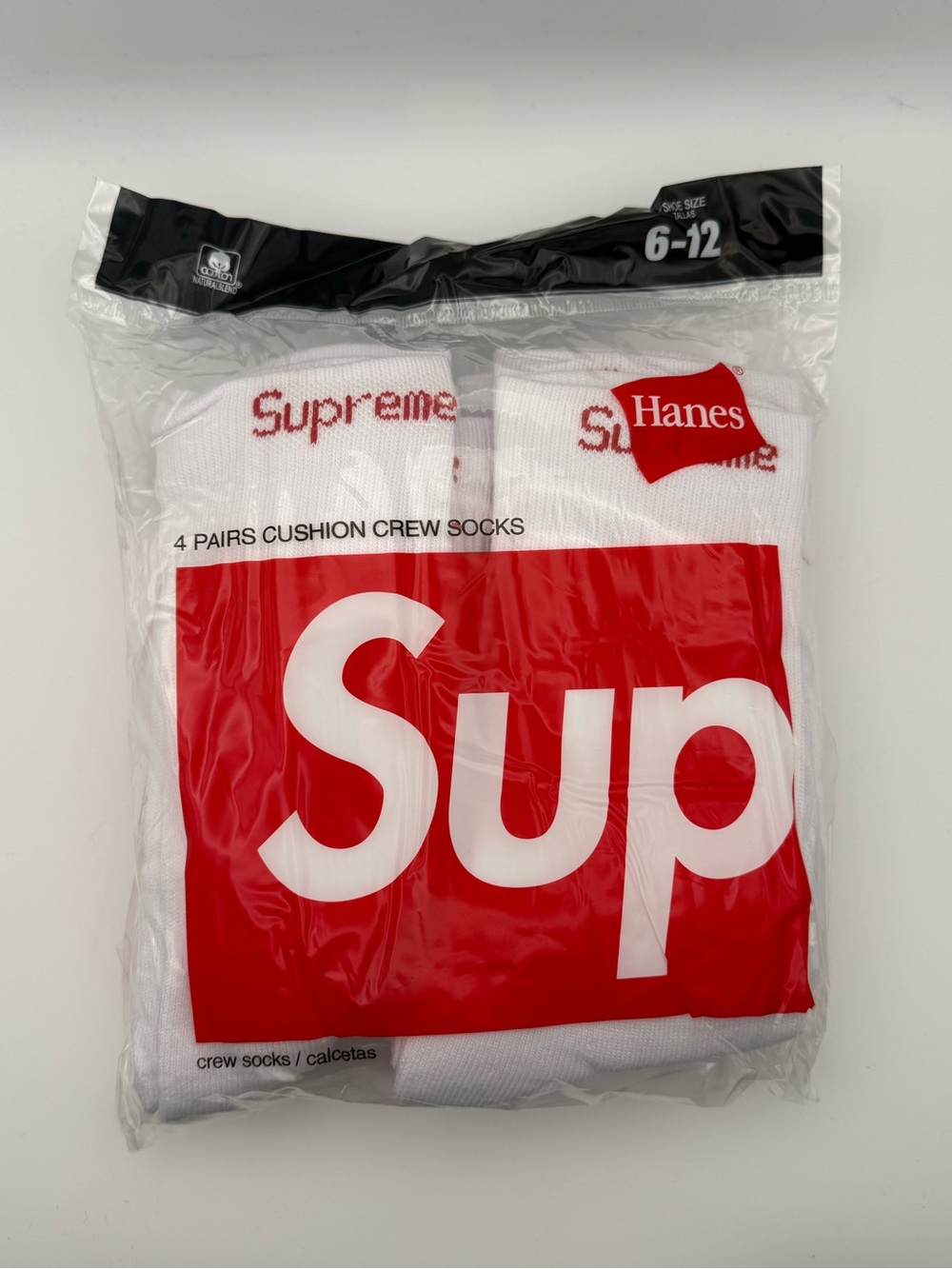 Supreme White Socks 4pk